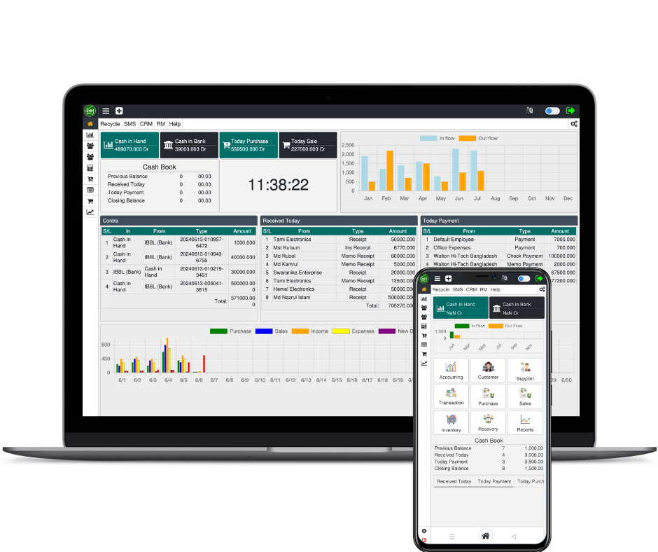 Tally Book dashboard screenshot